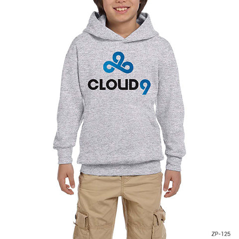 CSGO Cloud9 Team Gri Çocuk Kapşonlu Sweatshirt