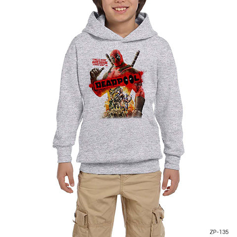 Deadpool This is What Awesome Gri Çocuk Kapşonlu Sweatshirt