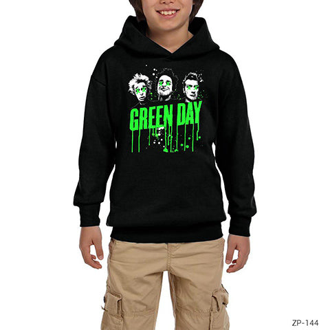 Green Day Group Siyah Çocuk Kapşonlu Sweatshirt