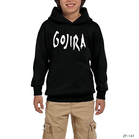 Gojira Logo Siyah Çocuk Kapşonlu Sweatshirt