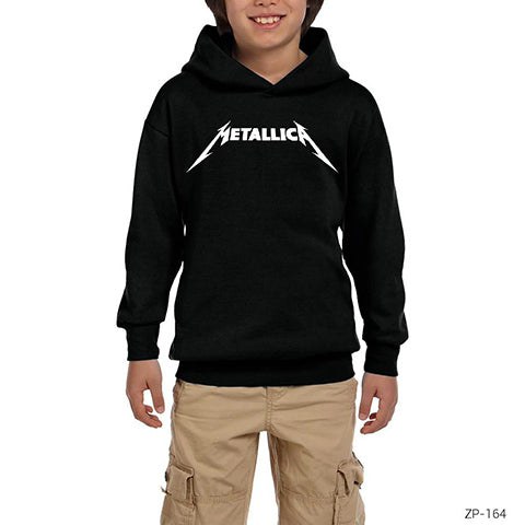 Metallica Classic Logo Siyah Çocuk Kapşonlu Sweatshirt