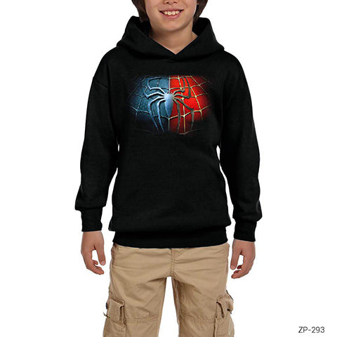 Spiderman Black Red Siyah Çocuk Kapşonlu Sweatshirt