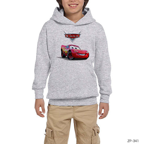 Şimşek McQueen Gri Çocuk Kapşonlu Sweatshirt