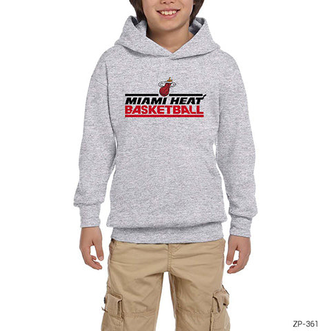 Miami Heat Gri Çocuk Kapşonlu Sweatshirt