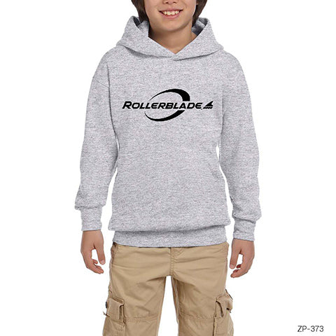 Rollerblade Logo Gri Çocuk Kapşonlu Sweatshirt