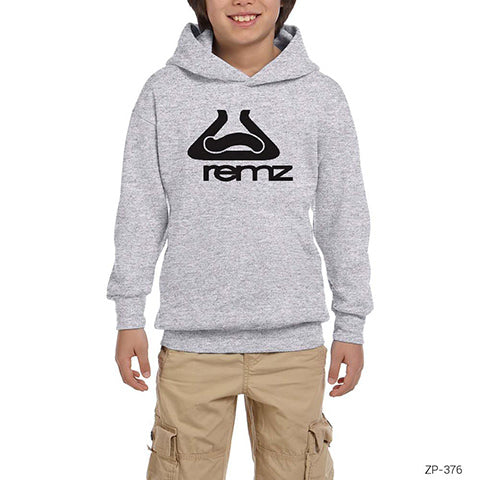 Remz Skate Logo Gri Çocuk Kapşonlu Sweatshirt