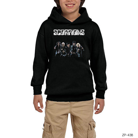 Scorpions Group Siyah Çocuk Kapşonlu Sweatshirt