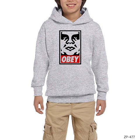 Obey Gri Çocuk Kapşonlu Sweatshirt