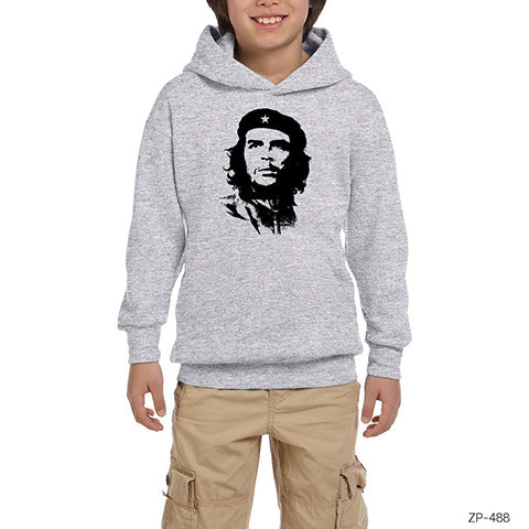 Che Guevara Siluet Gri Çocuk Kapşonlu Sweatshirt