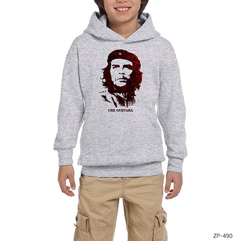 Che Guevara Red Gri Çocuk Kapşonlu Sweatshirt