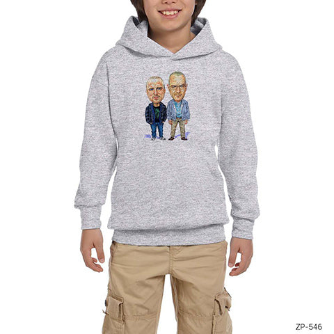 Breaking Bad Pinkman and Walter White Gri Çocuk Kapşonlu Sweatshirt