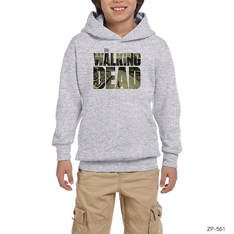 The Walking Dead Begining Gri Çocuk Kapşonlu Sweatshirt