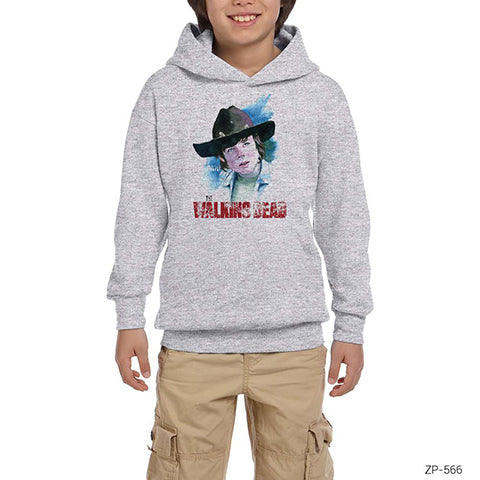 The Walking Dead Carl Painting Gri Çocuk Kapşonlu Sweatshirt