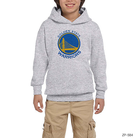 Golden State Warriors Gri Çocuk Kapşonlu Sweatshirt