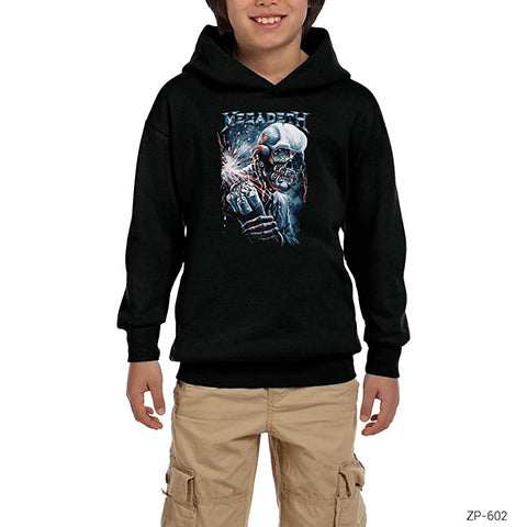 Megadeth Skull Bomb Siyah Çocuk Kapşonlu Sweatshirt