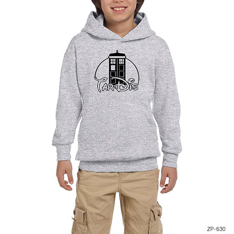 Doctor Who Tardis Pictures Gri Çocuk Kapşonlu Sweatshirt