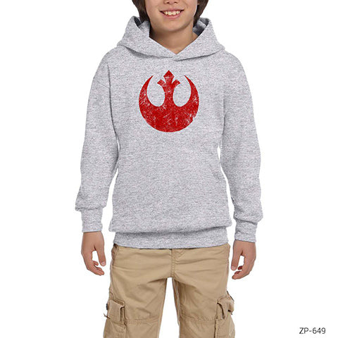 Star Wars Rebel Alliance Logo Gri Çocuk Kapşonlu Sweatshirt