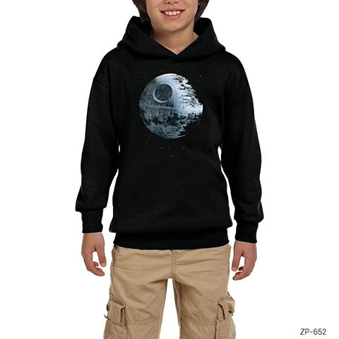 Star Wars Death Star Siyah Çocuk Kapşonlu Sweatshirt