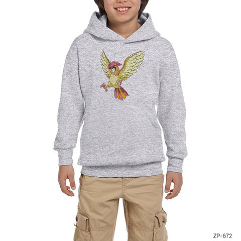 Pokemon Pidgeotto Gri Çocuk Kapşonlu Sweatshirt