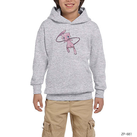 Pokemon Mew Gri Çocuk Kapşonlu Sweatshirt