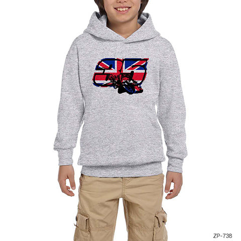 Motogp 35 Gri Çocuk Kapşonlu Sweatshirt