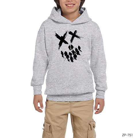 Suicide Squad Smile Gri Çocuk Kapşonlu Sweatshirt