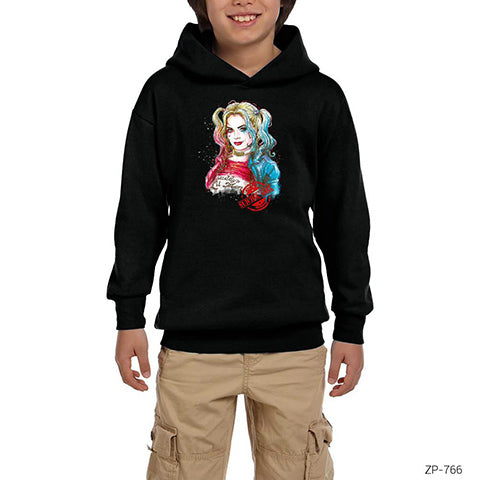 Suicide Squad Harley Quinn Suicide Girl Siyah Çocuk Kapşonlu Sweatshirt