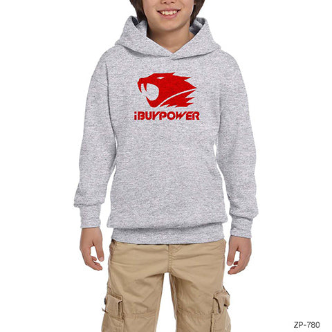 I Buy Power Gri Çocuk Kapşonlu Sweatshirt