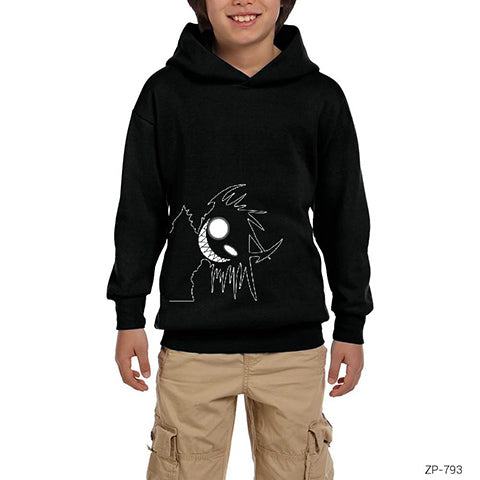 Hippy Black Smile Siyah Çocuk Kapşonlu Sweatshirt