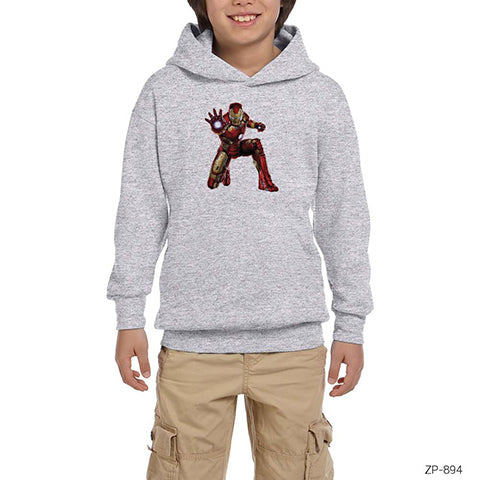 Iron Man Age of Ultron Gri Çocuk Kapşonlu Sweatshirt