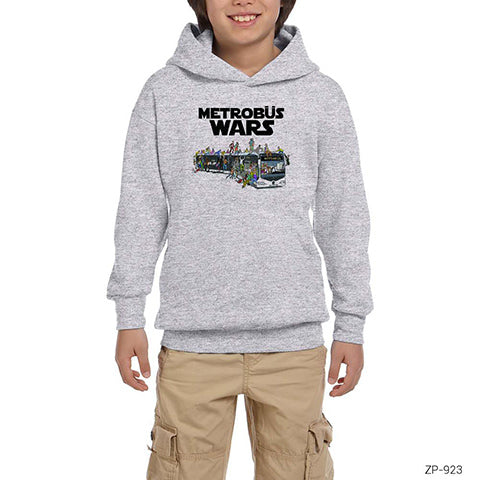 Metrobüs Wars Gri Çocuk Kapşonlu Sweatshirt