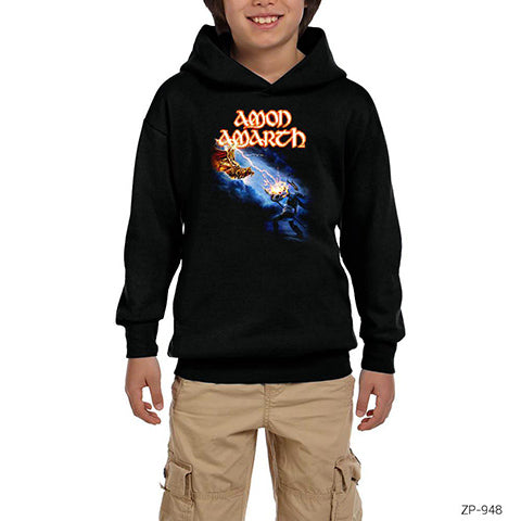 Amon Amarth God Fights Siyah Çocuk Kapşonlu Sweatshirt