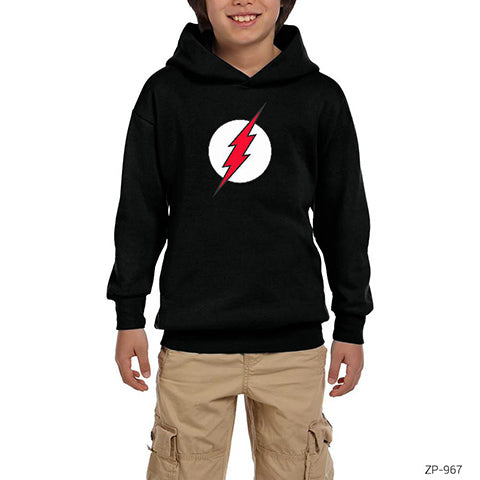 The Flash Red Siyah Çocuk Kapşonlu Sweatshirt