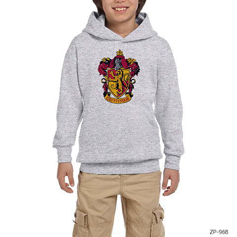 Harry Potter Gryffindor Gri Çocuk Kapşonlu Sweatshirt