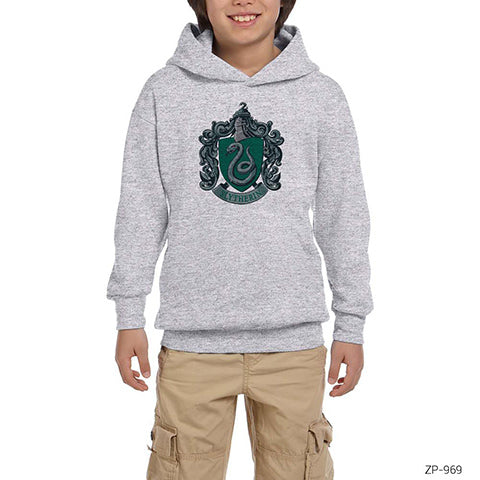 Harry Potter Slytherin Gri Çocuk Kapşonlu Sweatshirt