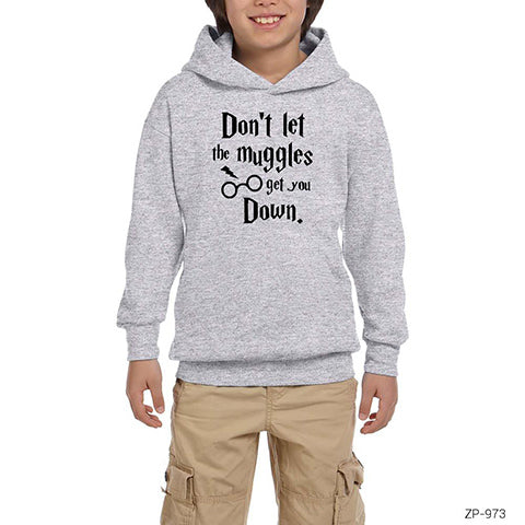 Harry Potter Dont Let the Muggles Gri Çocuk Kapşonlu Sweatshirt