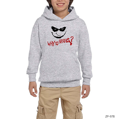 Joker Why so Serious Gri Çocuk Kapşonlu Sweatshirt