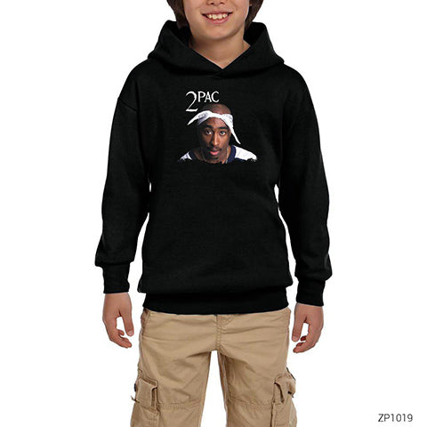 Tupac Shakur Infinity Siyah Çocuk Kapşonlu Sweatshirt