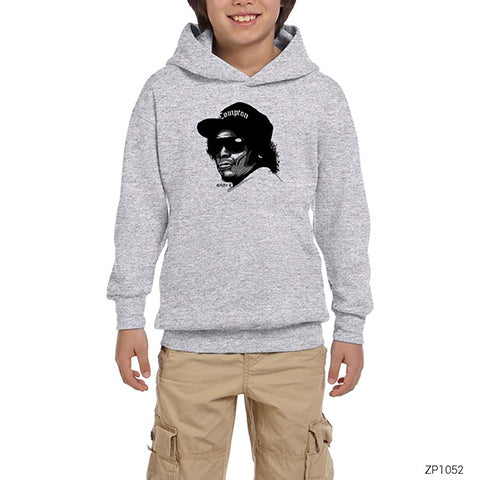 Eazy-E-Solid Gri Çocuk Kapşonlu Sweatshirt