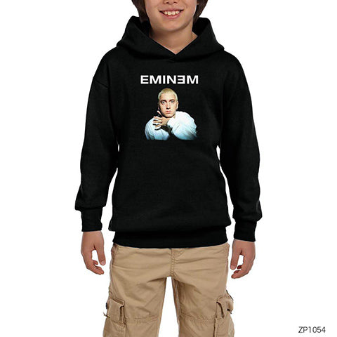 Eminem Cuff Siyah Çocuk Kapşonlu Sweatshirt