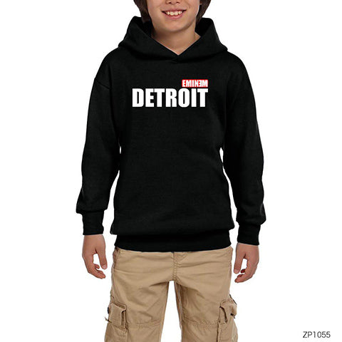 Eminem Detroit Siyah Çocuk Kapşonlu Sweatshirt