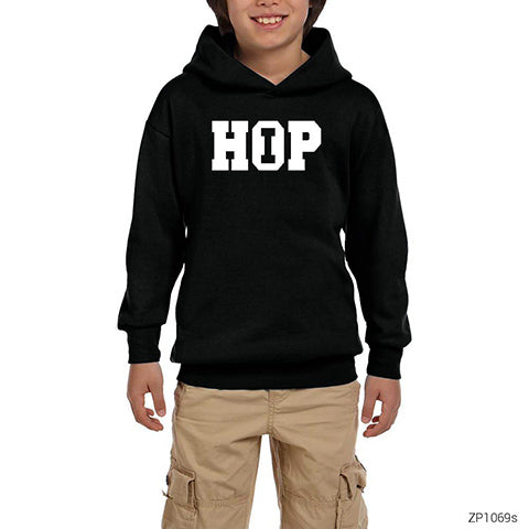 Hip Hop Siyah Çocuk Kapşonlu Sweatshirt