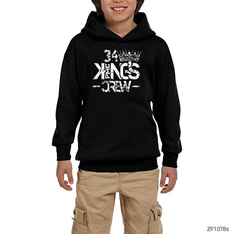 King Crew PMC Siyah Çocuk Kapşonlu Sweatshirt