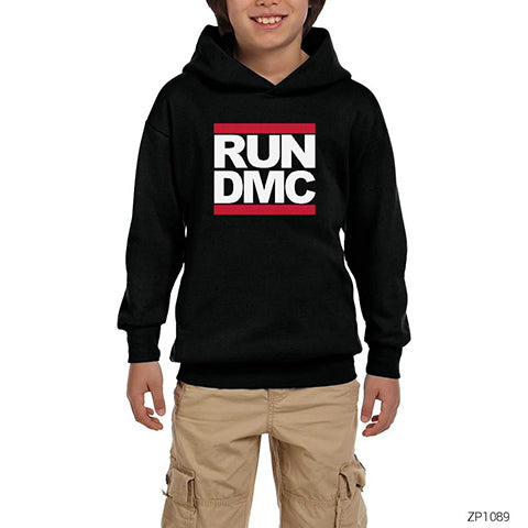 Run Dmc Classic Siyah Çocuk Kapşonlu Sweatshirt