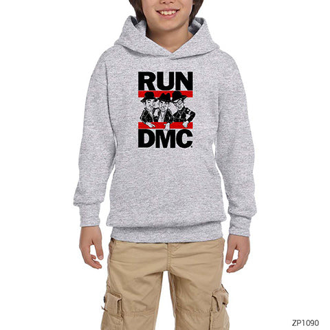 Run Dmc Group Gri Çocuk Kapşonlu Sweatshirt