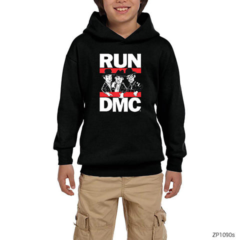 Run Dmc Group Siyah Çocuk Kapşonlu Sweatshirt