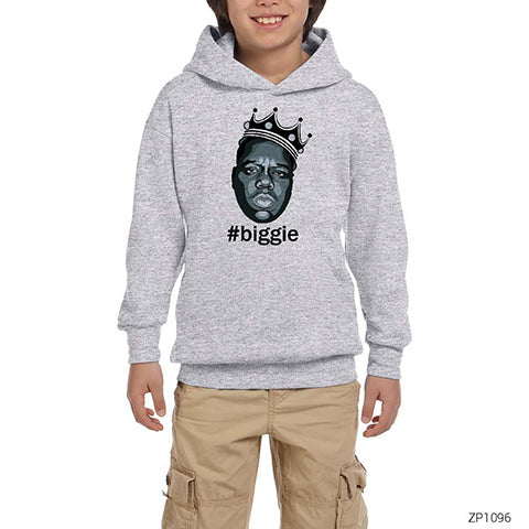 The Notorious Biggie Solid Gri Çocuk Kapşonlu Sweatshirt