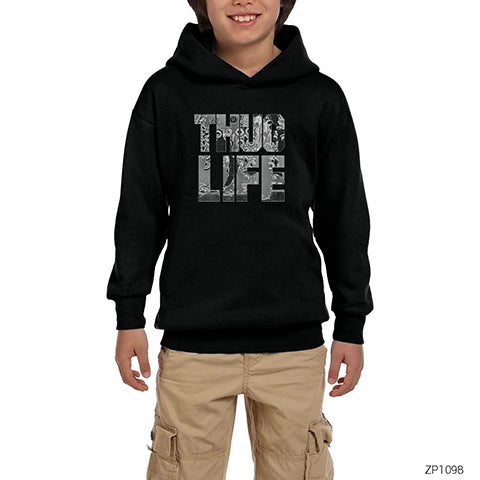 Thug Life Siyah Çocuk Kapşonlu Sweatshirt