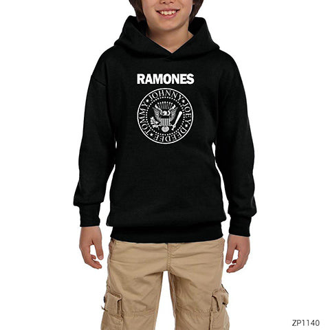 Ramones BW Siyah Çocuk Kapşonlu Sweatshirt