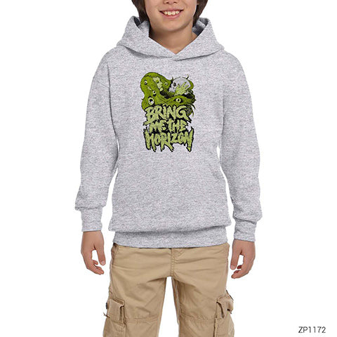 Bring Me The Horizon Love Skull Gri Çocuk Kapşonlu Sweatshirt